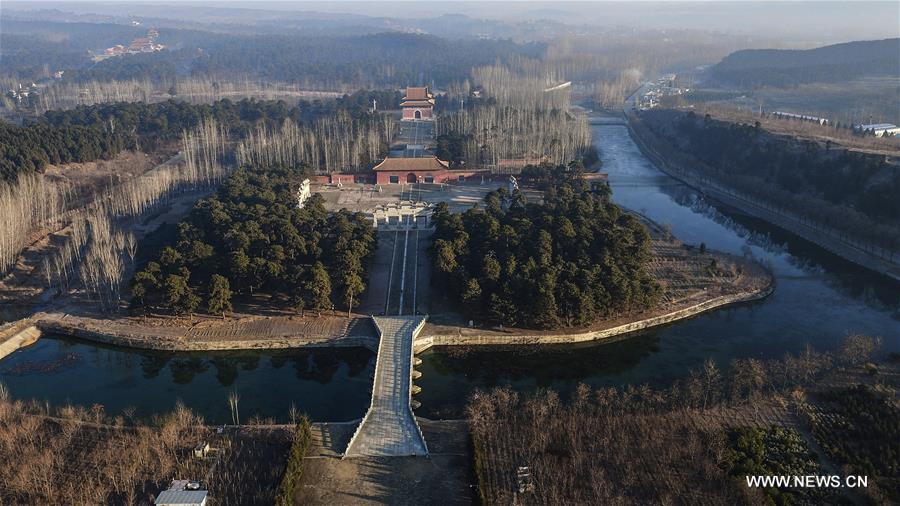 A scenic view of Qing Western Tombs