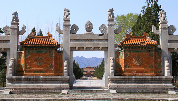 A scenic view of Qing Western Tombs