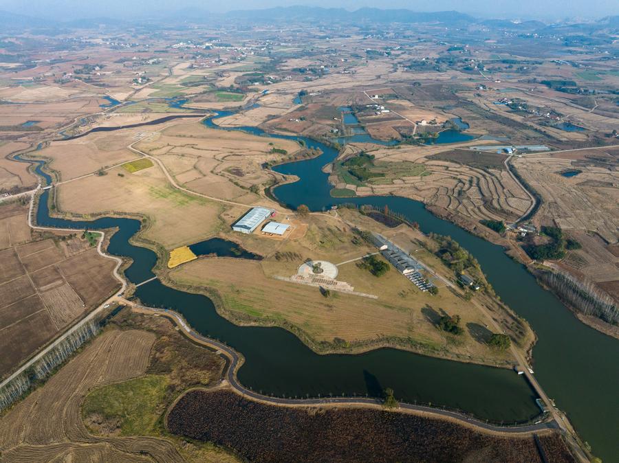 A scenic view of Qujialing Ruins