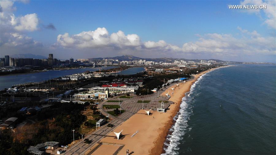 A scenic view of Rizhao Wanpingkou
