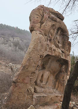A scenic view of rock sculptures of kongwang mountain