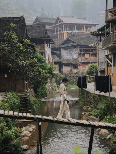 A scenic view of rongjiang ancient city