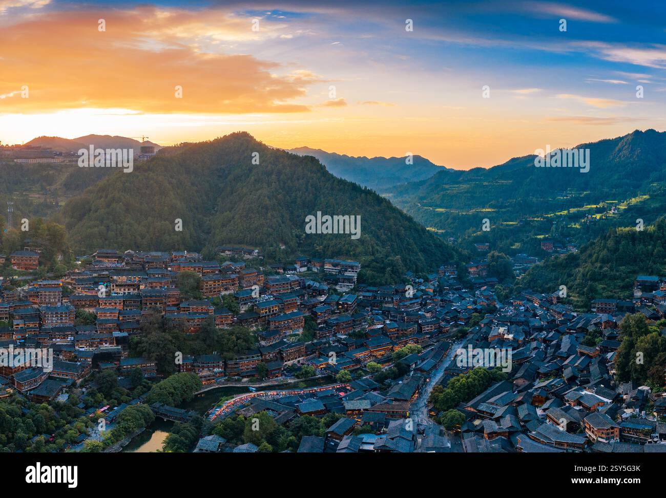 A scenic view of rongshui miao village