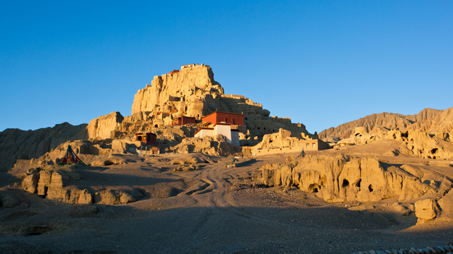 A scenic view of ruins of guge kingdom
