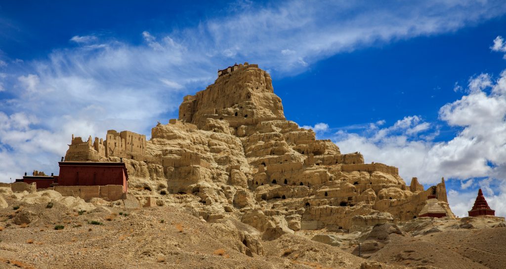 A scenic view of ruins of guge kingdom