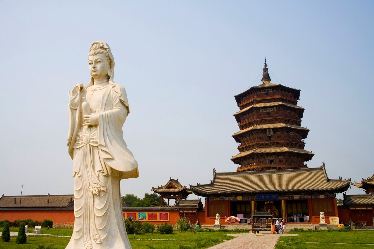 A scenic view of Sakyamuni Pagoda Of Fogong Temple