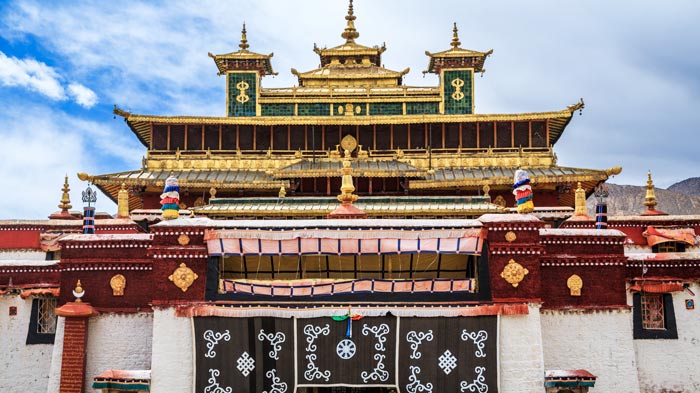 A scenic view of samye monastery