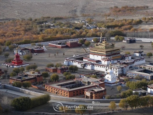 A scenic view of samye monastery complex