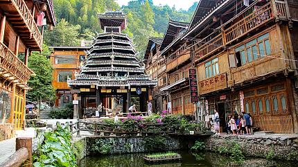 A scenic view of sandu shui ethnic village