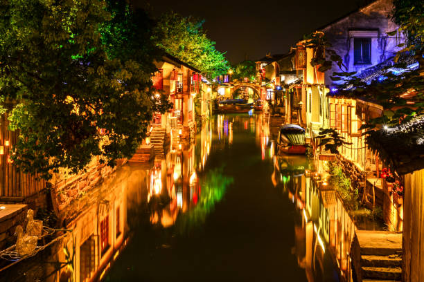 A scenic view of sangzao ancient town
