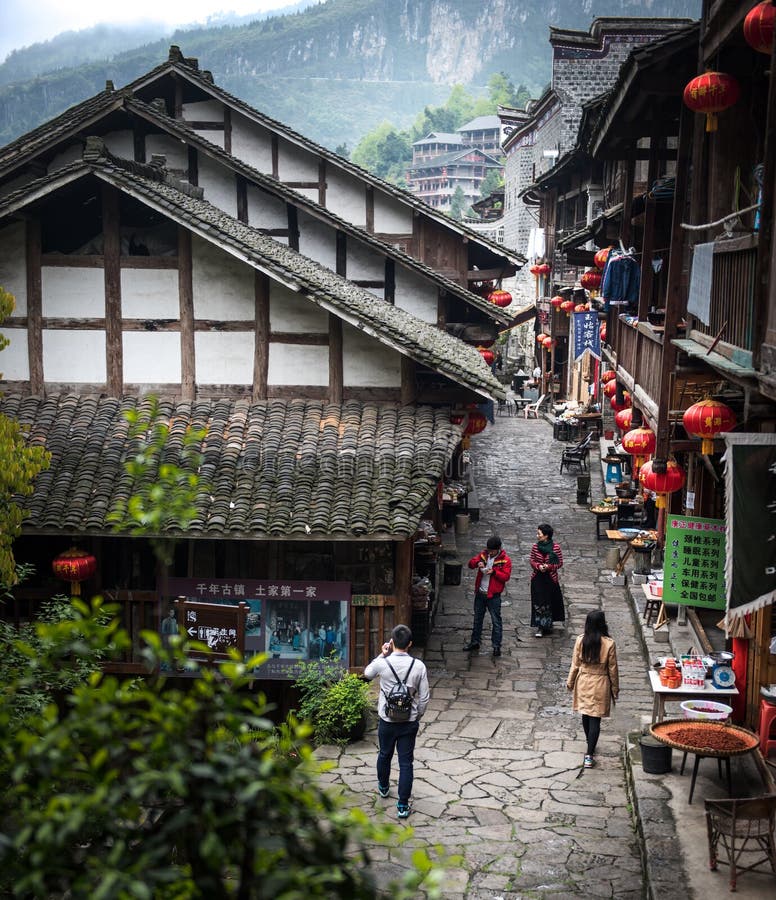 A scenic view of sangzao ancient town