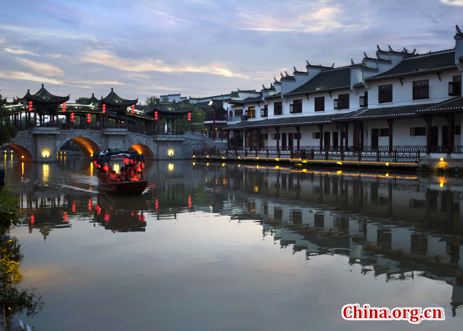 A scenic view of sanhe ancient town