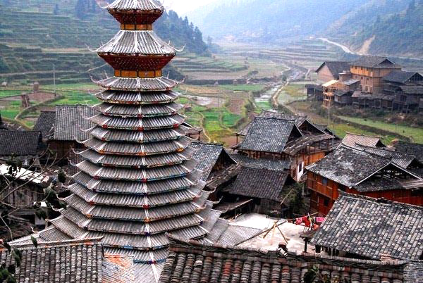 A scenic view of sanjiang drum tower