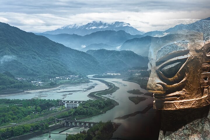 A scenic view of sanxingdui site