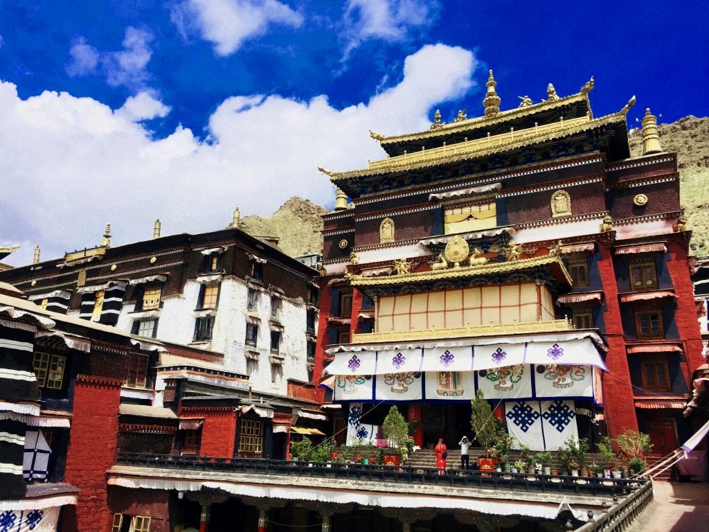 A scenic view of shalu monastery