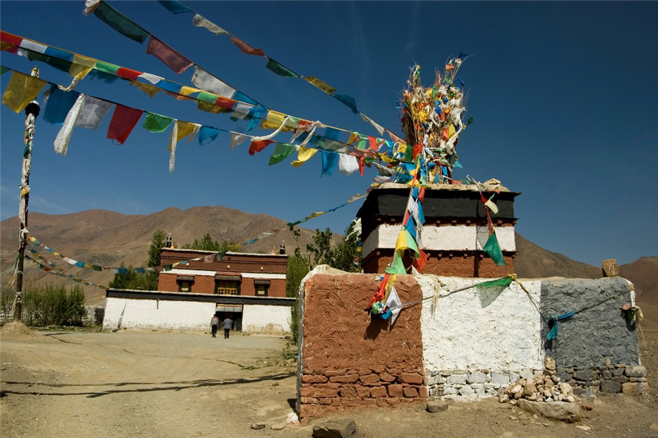 A scenic view of shalu monastery