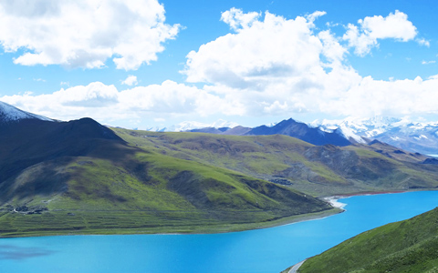 A scenic view of shalu monastery