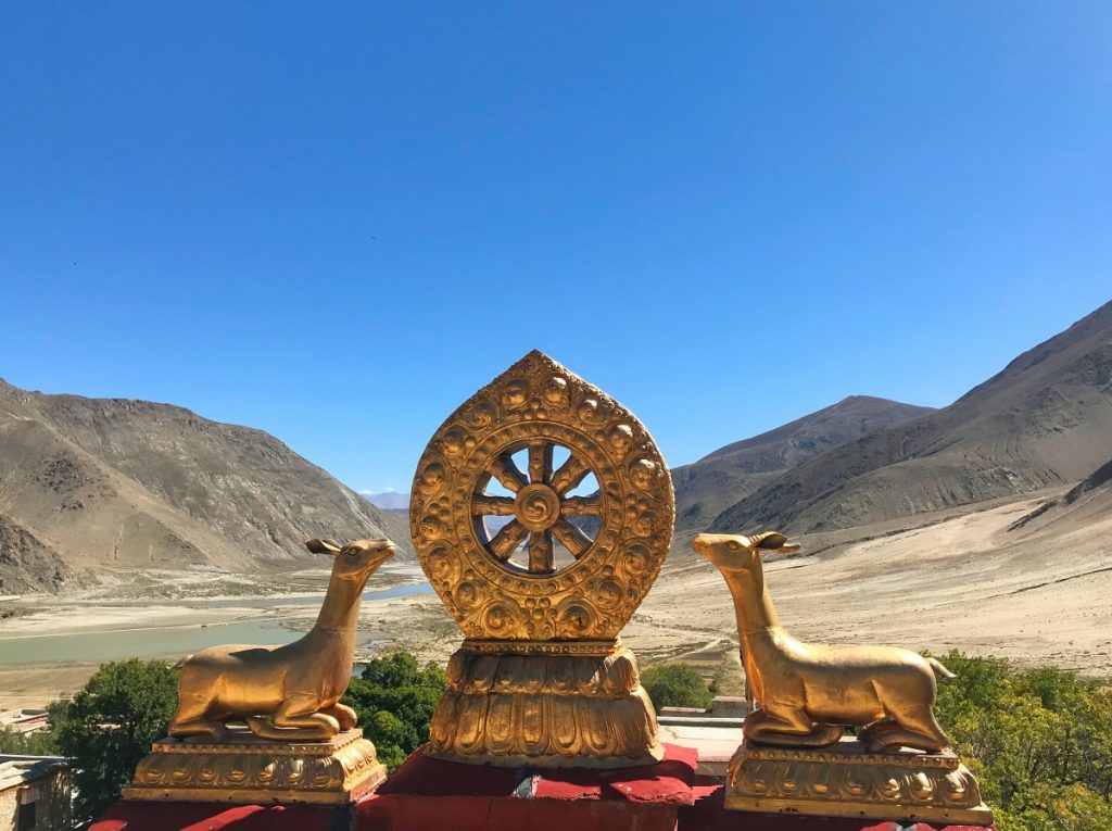 A scenic view of shalu monastery