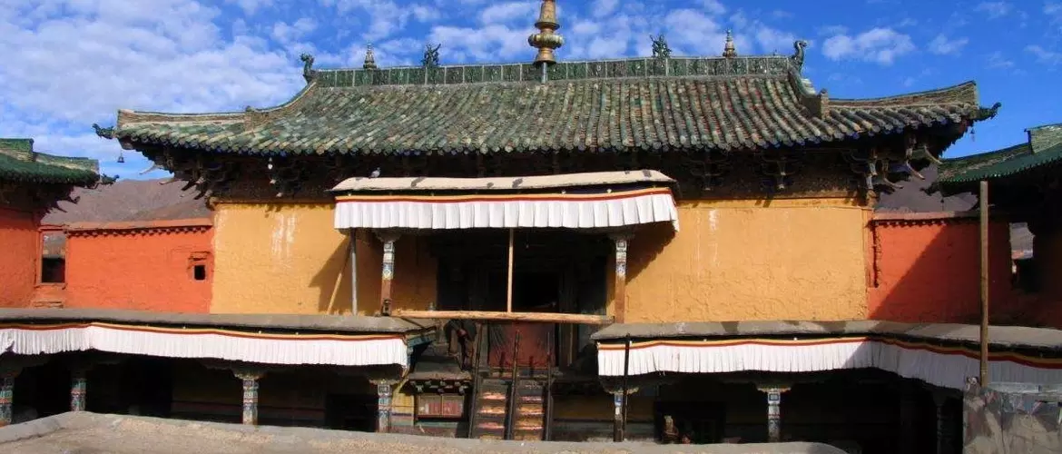 A scenic view of shalu monastery