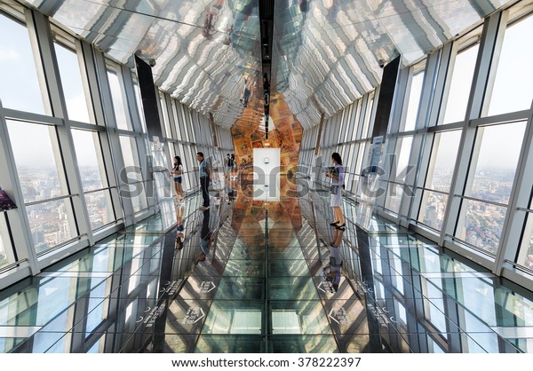 A scenic view of shanghai_world_financial_center_observatory