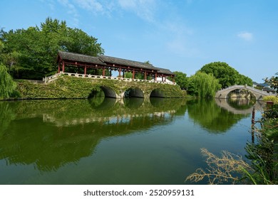 A scenic view of shaoxing ancient city