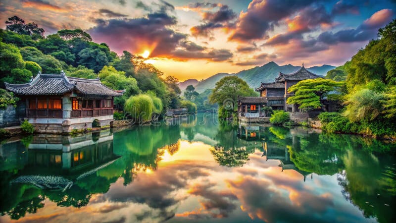 A scenic view of shaoxing ancient city