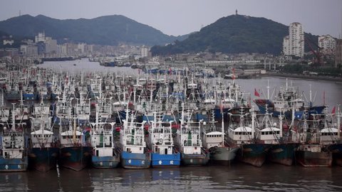 A scenic view of shenjiamen fishing port