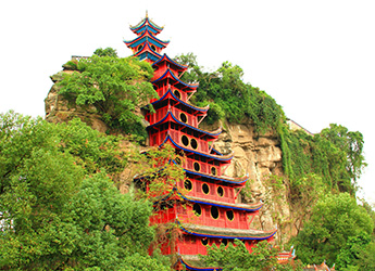 A scenic view of shibaozhai_fortress