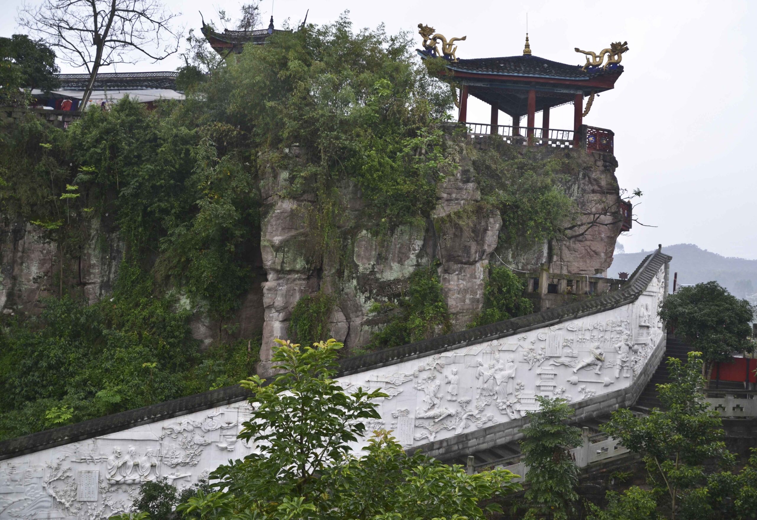 A scenic view of shibaozhai_fortress