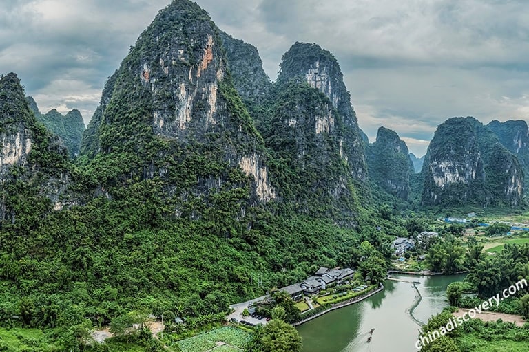 A scenic view of shibaozhai_heritage