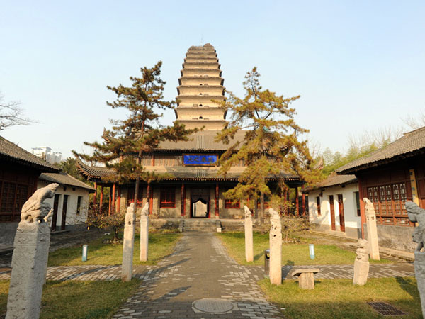 A scenic view of small_wild_goose_pagoda
