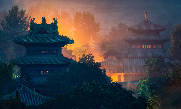 A scenic view of Songshan Temple Pagodas