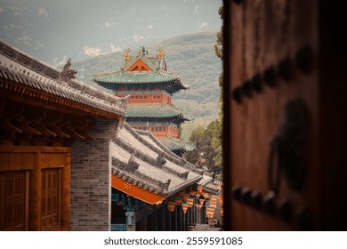 A scenic view of Songshan Temple Pagodas