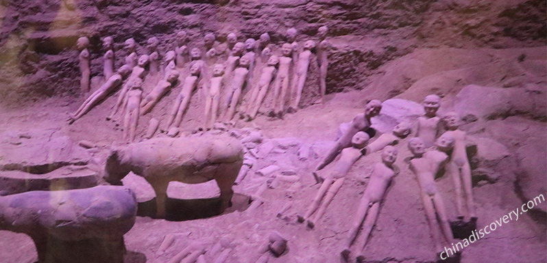 A scenic view of stone sculptures of southern dynasties mausoleums in danyang