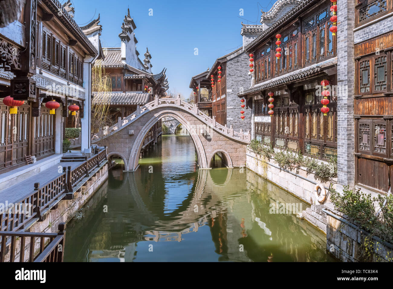 A scenic view of Taierzhuang Ancient City