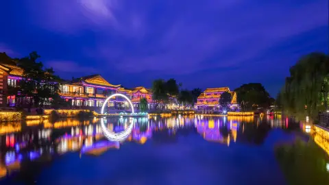 A scenic view of Taierzhuang Ancient City