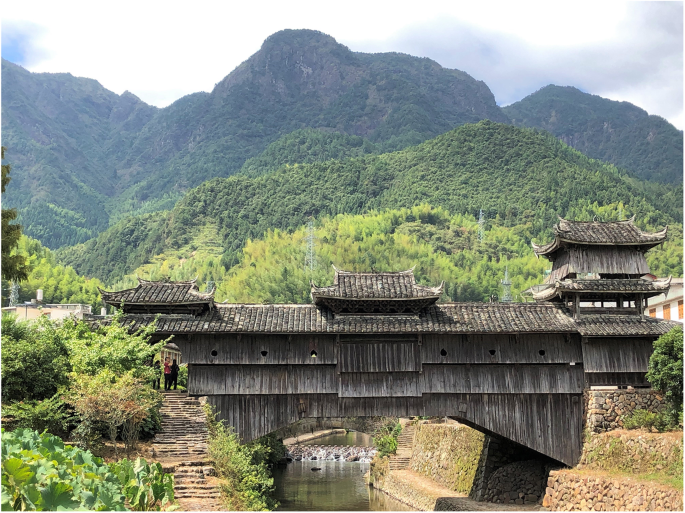 A scenic view of taishun covered bridges
