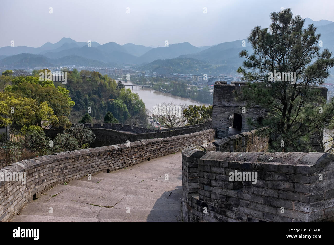 A scenic view of taizhou prefecture city wall