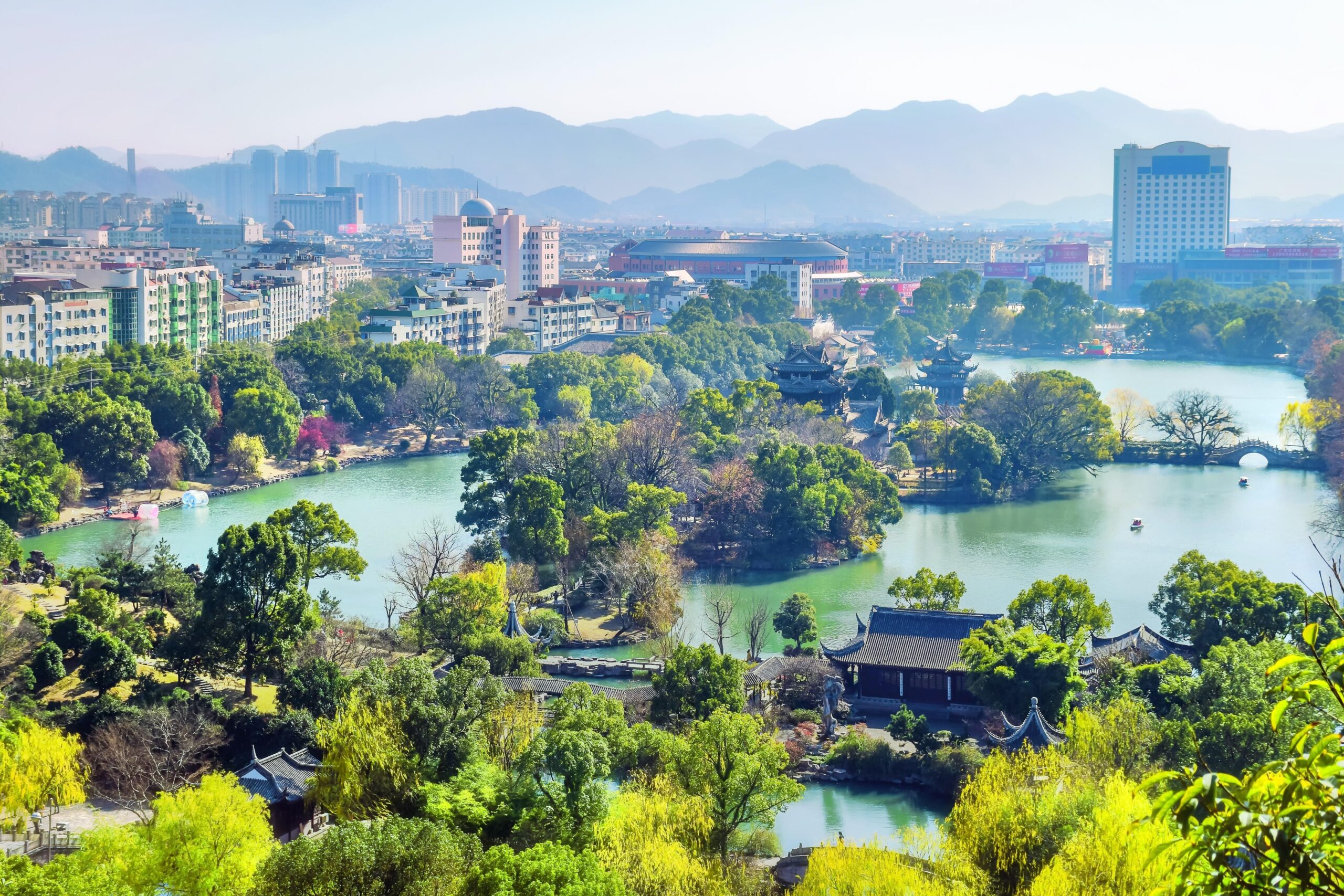A scenic view of taizhou prefecture city wall