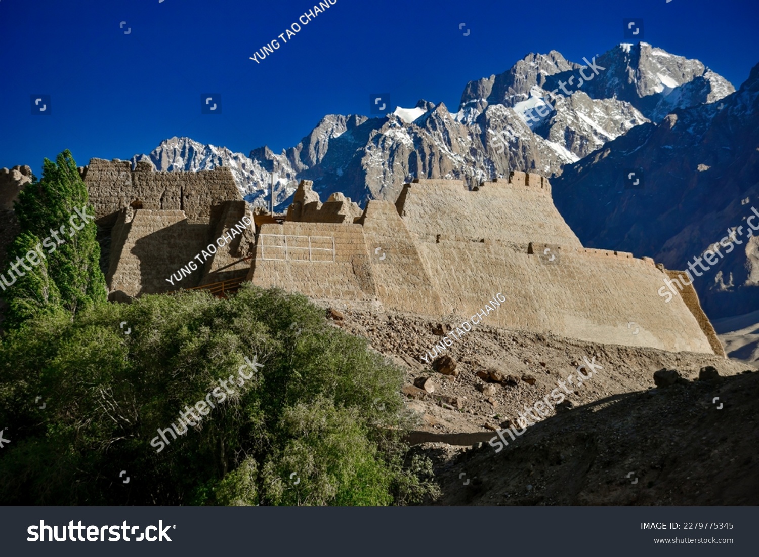A scenic view of tashkurgan stone city ruins