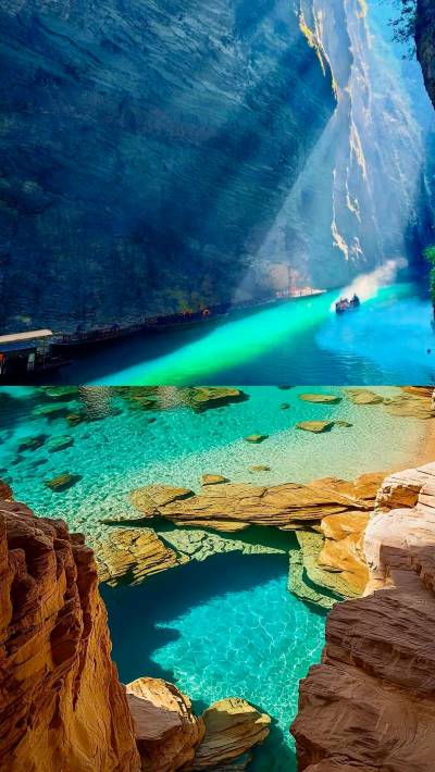 A scenic view of Tenglong Cave