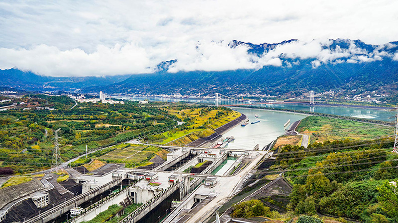 A scenic view of Three Gorges Dam