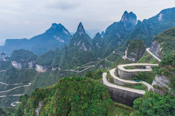A scenic view of Tianmen Mountain