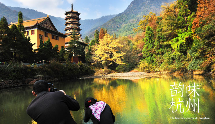 A scenic view of tianmu lake