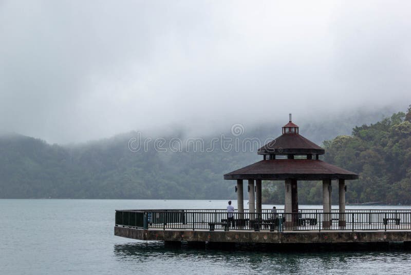 A scenic view of tianyi pavilion-moon lake scenic area