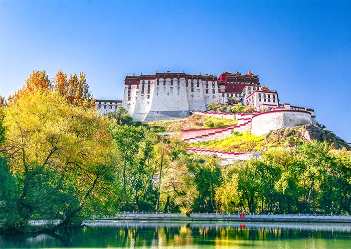 A scenic view of tibet museum