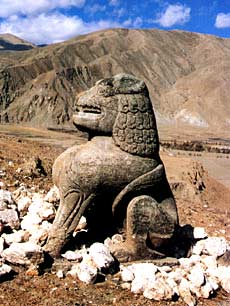A scenic view of tomb of tibetan kings
