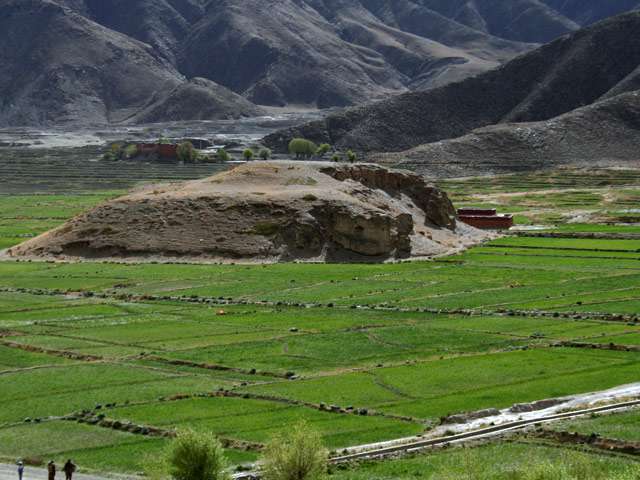 A scenic view of tomb of tibetan kings