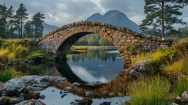 A scenic view of tongjing_multi_arch_stone_bridge