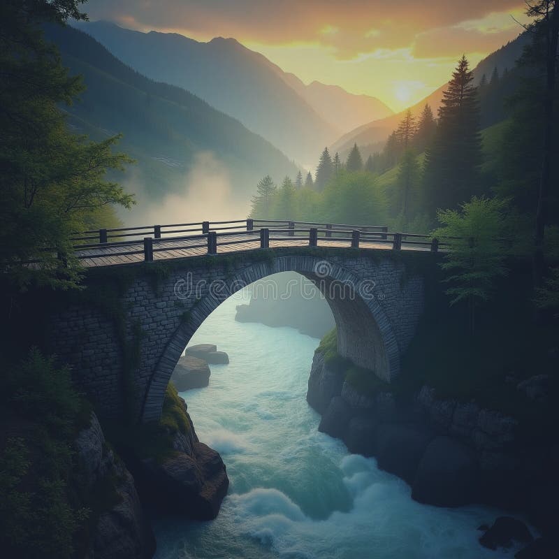 A scenic view of tongjing_multi_arch_stone_bridge